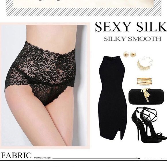 NEW High Waist Slender Lace Brief Panties - Picture 10 of 15